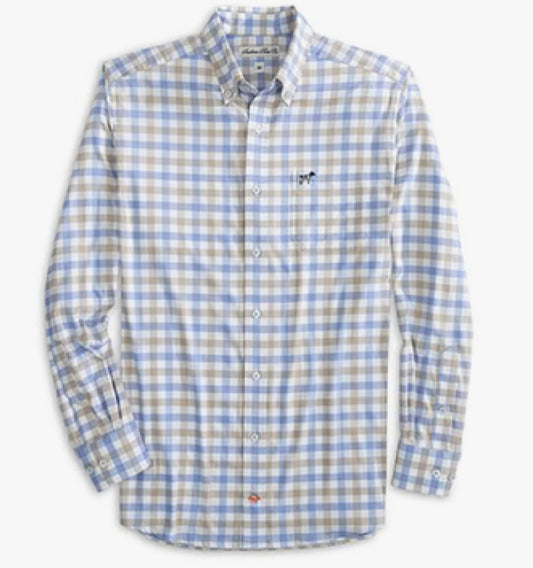 Youth Hadley Luxe Lite Button Down - Sandbar Check