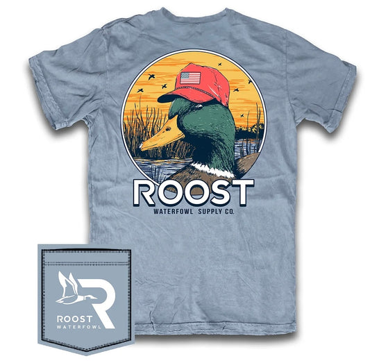 Youth Roost Duck With Hat Tee - Graphite