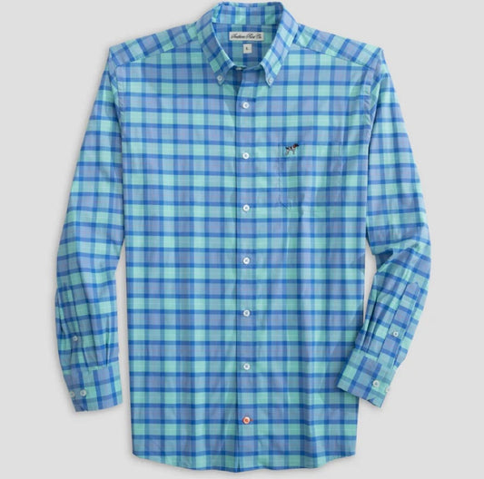 Youth Hadley Stretch Button Down - Hudson Plaid