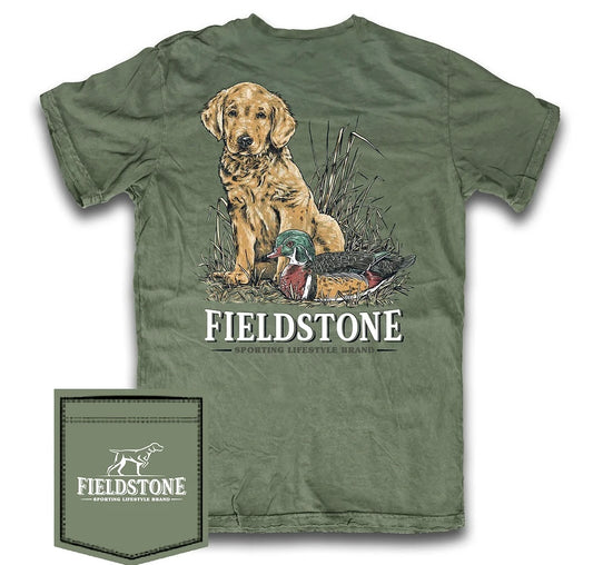 Retriever Puppy and Duck Tee - Green