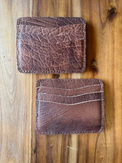 Leather Two Sided Pockets Wallet - Brown