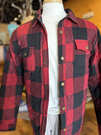 Premium Xpression Button up Flannel Jacket - Red and Black Plaid