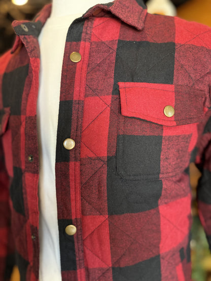 Premium Xpression Button up Flannel Jacket - Red and Black Plaid